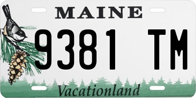 ME license plate 9381TM