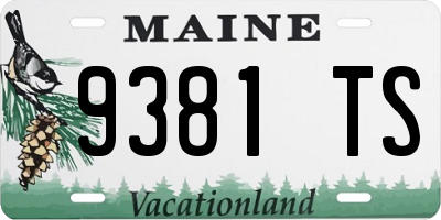 ME license plate 9381TS