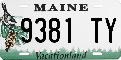 ME license plate 9381TY