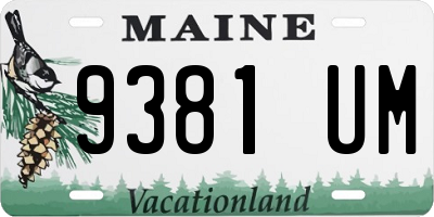 ME license plate 9381UM