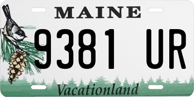 ME license plate 9381UR