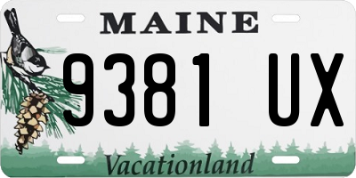 ME license plate 9381UX