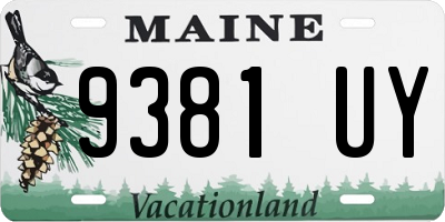 ME license plate 9381UY