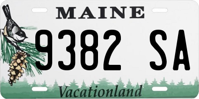 ME license plate 9382SA