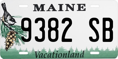 ME license plate 9382SB