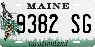 ME license plate 9382SG
