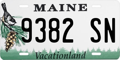 ME license plate 9382SN
