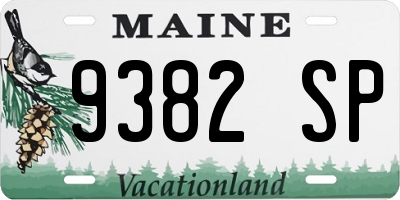 ME license plate 9382SP