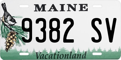 ME license plate 9382SV