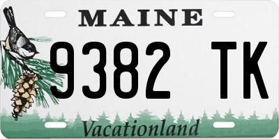 ME license plate 9382TK
