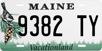 ME license plate 9382TY