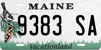 ME license plate 9383SA