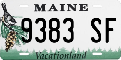 ME license plate 9383SF