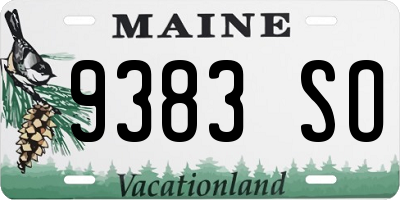 ME license plate 9383SO