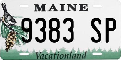 ME license plate 9383SP