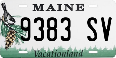 ME license plate 9383SV