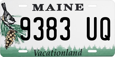 ME license plate 9383UQ