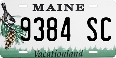 ME license plate 9384SC