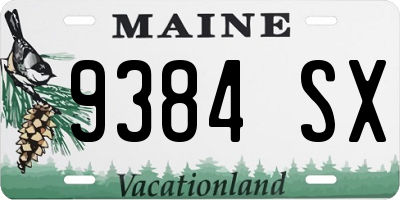 ME license plate 9384SX
