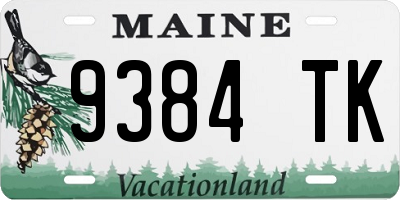 ME license plate 9384TK