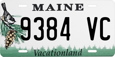 ME license plate 9384VC