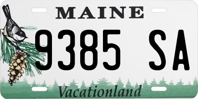 ME license plate 9385SA