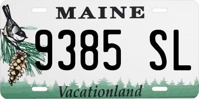 ME license plate 9385SL