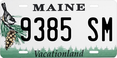 ME license plate 9385SM