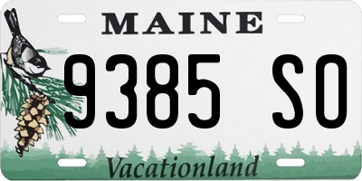 ME license plate 9385SO