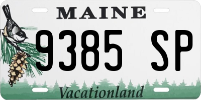 ME license plate 9385SP