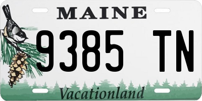 ME license plate 9385TN