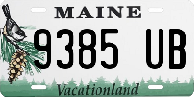 ME license plate 9385UB