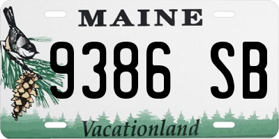 ME license plate 9386SB