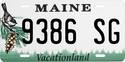 ME license plate 9386SG