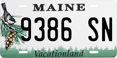 ME license plate 9386SN