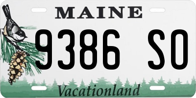 ME license plate 9386SO
