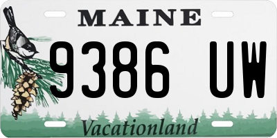 ME license plate 9386UW