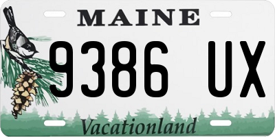 ME license plate 9386UX