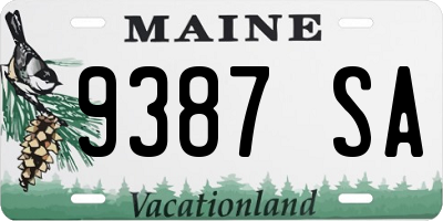 ME license plate 9387SA