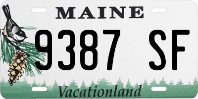 ME license plate 9387SF