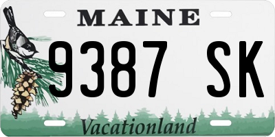 ME license plate 9387SK