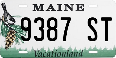ME license plate 9387ST
