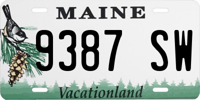 ME license plate 9387SW