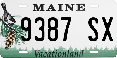 ME license plate 9387SX