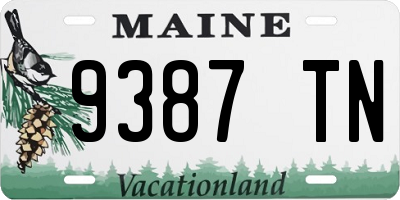 ME license plate 9387TN