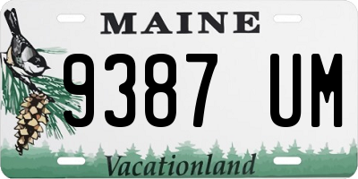 ME license plate 9387UM