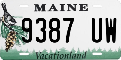 ME license plate 9387UW