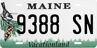 ME license plate 9388SN