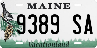 ME license plate 9389SA