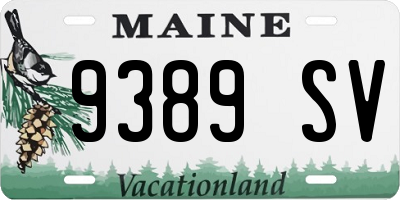 ME license plate 9389SV